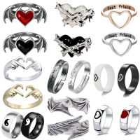 2Pcs Matching Couple Rings Set Wedding for Men Valentines Day Jewelry