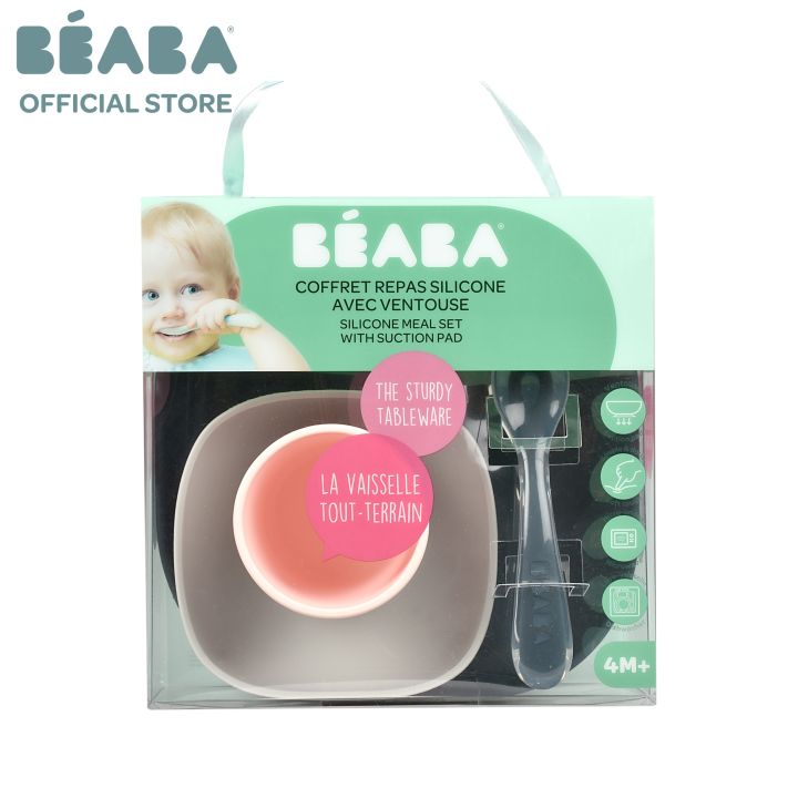 Baby Bowls with Suction - 4 Piece Silicone Set with Spoon for Babies K