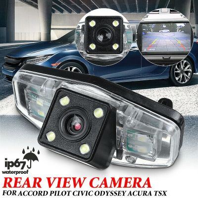Auto Car Rear View Backup Reverse Parking Camera with 4 LED Light for Honda Accord Civic EK FD Pilot Fit Jazz 1998-2013