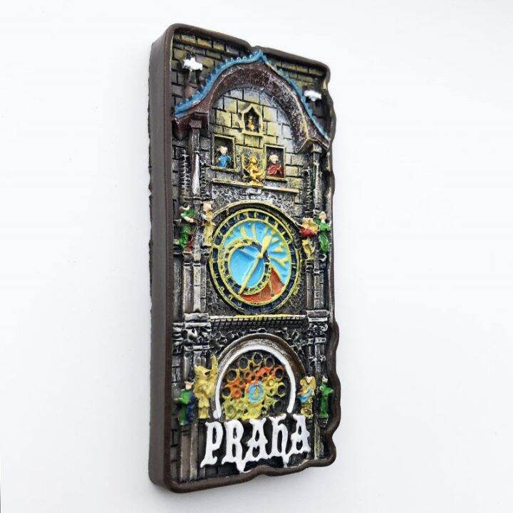 czech-republic-prague-clock-tower-creative-architecture-tourist-commemorative-decorative-handicraft-collection-gift-magnet-refrigerator-sticker-refrigerator-sticker