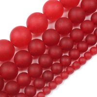 Natural Dull Polish Matte Dark Red Chalcedony Stone Loose Beads 15 quot; Strand 4 6 8 10 12 MM Pick Size For Jewelry Making Bracelet