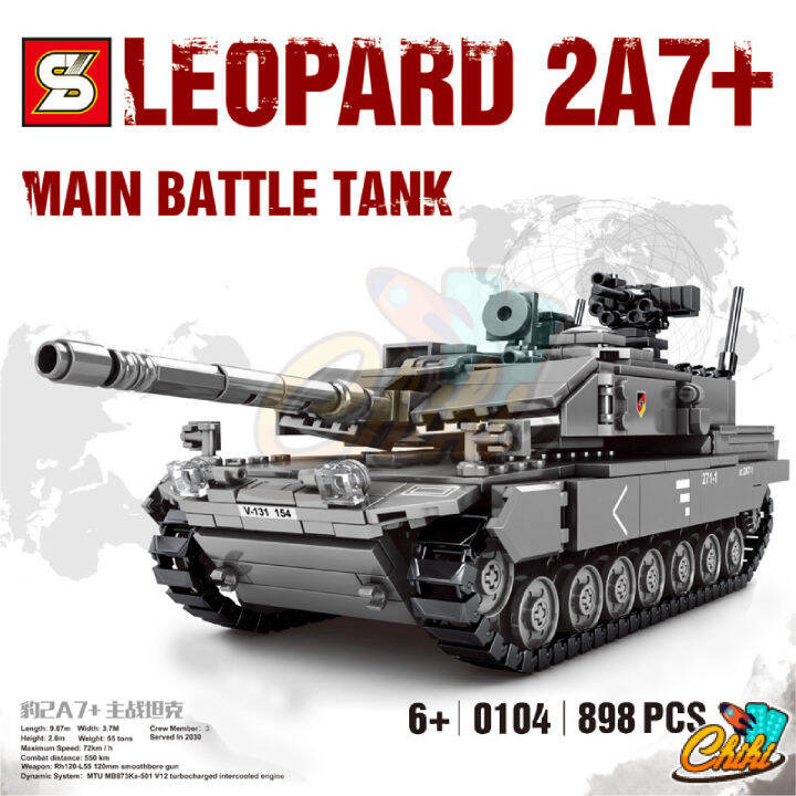 ตัวต่อ-leopard-2a-main-battle-tank-รถถังสีเทา-sy0104-จำนวน-898-ชิ้น