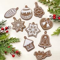 【A HOT】1SetSoft ยาง Strawbreadornaments BellHanging จี้สำหรับ Chrismas Tree Decor DIY ของขวัญห่อ