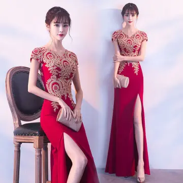 Red high neck gown for a company charity gala, professional formal attire  or any black tie event {likely, elizabet… | Classy evening gowns, Red evening  gowns, Dress