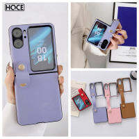 HOCE เคสโทรศัพท์หนัง PU สีล้วนสำหรับออปโป้ไฟนด์ N2ฝาพับ5G เคสฝาหลังแบบพกพากันกระแทก