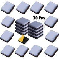 20pc Square PTFE Furniture Gliders Self Adhesive Magic Sliders Floor Chair Sofa Mat Slider Pad Furniture Table Bases Protector Furniture Protectors  R