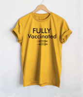 Fully Vaccinated ทีม ฉีดวัคซีน ครบแล้ว 2 เข็ม เสื้อยืด เสื้อยืดสกรีน เสื้อยืดฉีดวัคซีน เสื้อยืดตลกๆ เสื้อยืดวัยรุ่น