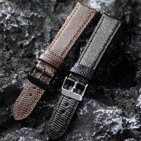 Handmade Lizard Skin Ultra-Thin Watchband 18 19 20 21 22MM เหมาะกับโบราณ Laureate สีดำสีน้ำตาลหนังผู้ชายสร้อยข้อมือ