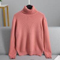 GIGOGOU Thick Warm Turtleneck Womens Sweaters Autumn Winter Knitted Jumpers Black White Women Pullovers Top Christmas Sweater