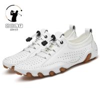 Korea J.LINDEBERG PEARLY GATES ▥✻▧ Mens golf shoes nailless mens shoes waterproof breathable leather shoes casual sports mens golf shoes