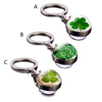 blg Keychain Keyring  Luminescent Pendant Car Green Leaf Keychain Lucky for Key Ring 【JULY】
