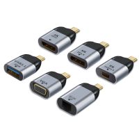 ❐▪♀ HD Video Plug Converter 8K/4K 60Hz Type-C to USB 3.1/DP/Mini DP/VGA/HDMI-compatible/RJ45 USB Type C Male to Female Adapter