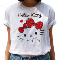 แฟชั่นสตรีเสื้อยืด3D Kawaii H ello K Itty พิมพ์ประเดิมท็อปส์ใหม่ฮาราจูกุแขนสั้นเสื้อยืดขนาดใหญ่หลวมผู้หญิงเสื้อผ้า