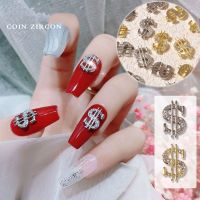 UNIVESSE แฟลช หรูหรา เสน่ห์ 3D เงิน ทำเล็บ เครื่องประดับเล็บ DIY Dollar Nail Art ตกแต่ง เล็บ Rhinestone