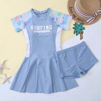 【JH】 with Boyshorts for Youth Modest Tummy Swimdress Bathing Suits Skirt Swimwear Keens Rash Guards