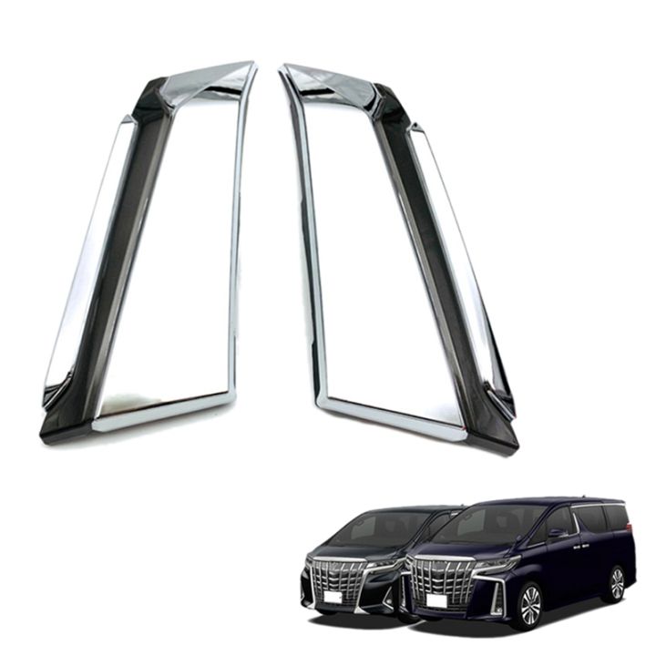 2pcs-front-upper-grill-hood-cover-trims-body-decoration-sequins-for-toyota-alphard-30-2019-2020