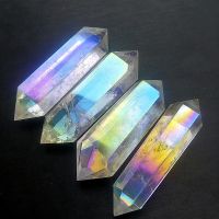 、‘】【【 Natural Aura Angel Clear Crystal Stone  Double Tip Wand Point Healing Quartz Stones