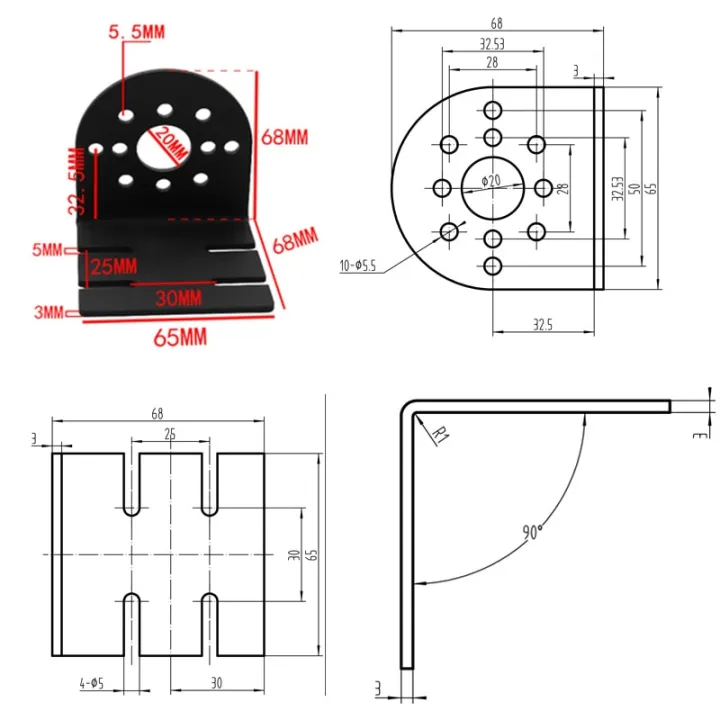 high-precision-1-pcs-dc-motor-mounting-bracket-use-for-motor-63100-63090-63120-mounting-accessories-fuel-injectors