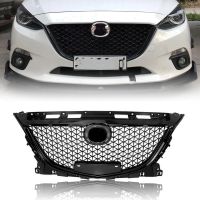 For Mazda 3 Axela 2014 2015 2016 Front Grille Honeycomb Style Grill Black Upper Bumper Intake Hood Mesh Replacement Mazda3 Grid