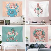 Korea Anime Tapestry Wall Pattern Boy Gril Hanging Cloth Background Hanging Cloth for Dormitory Bedroom Bedside Decor tapiz