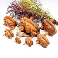 Wooden Lucky Frog Ornament Children 39;s Animal Percussion Instrument Toy Carving Crafts Home Sound Wooden Frog Ornament