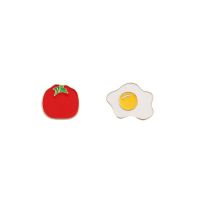 Enamel Label Pins Over-Easy Eggs Brooch Woman Handbag Badges