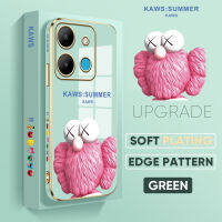 ฟรีสายคล้อง + เคสโทรศัพท์เซลล์สำหรับ Infinix Smart 7 X6515แบรนด์แฟชั่น Uniqlo เคสโทรศัพท์ชุบแบบขอบสี่เหลี่ยมหรูหราเคสโทรศัพท์นิ่ม