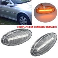 ไฟสัญญาณเลี้ยวไฟเครื่องหมายไฟ LED ด้านข้างไดนามิก2ชิ้นสำหรับ Opel Vauxhall Vectra B MK1 1996 1997 1998 1999 2000 2001 2002 2003