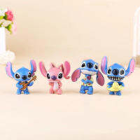 10Pcs Collectible Stitch Figure Set PVC Material 5cm Height Stitch Cake Topper for Study Coffee Table Car Decor