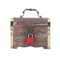 Money Lock Wooden Case Exquisite Storage Box Treasure Jewelry Vintage with Keys Piggy Bank Organizer