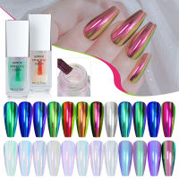 น้ำยาทาเล็บด้วยเลเซอร์กลิตเตอร์ Liquid Magic Chrome Mirror Powder Holographic Metallic Reflective Semi Permanent Nail Art Pigment