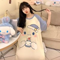 Kawaii Sanrios Anime Cartoon Kuromi Cinnamoroll Pochacco Nightdress New Women 39;s Pajamas Summer Loose Sleepwear Cute Girl Clothes