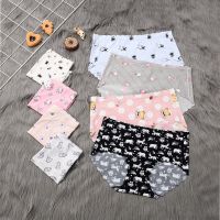 【YF】 Y2k Womens Fashion Silk Cartoon Printed Panties Cotton Crotch Antibacterial Hight Breifs