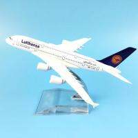 A380เครื่องบิน Lufthansa A380เครื่องบินจำลองโดยสารเครื่องบินจำลองอัลลอยขนาด16ซม. เครื่องบินจำลองเครื่องบินจำลองสำหรับเป็นของขวัญคริสต์มาสสำหรับ Kids Toys