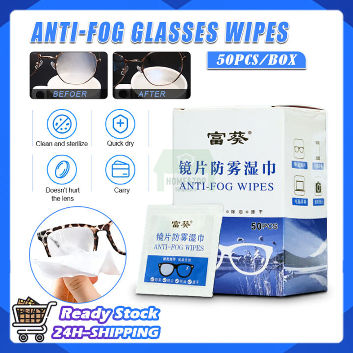 1Box Anti-Fog Wipes For Glasses Lens Pre-moistened Cleaning Wipes