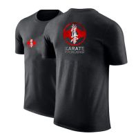 Kyokushin เสื้อยืดคอกลมพิมพ์ลายแฟชั่นสำหรับผู้ชาย,เสื้อยืดแขนสั้นกีฬาระบายอากาศที่สะดวกสบายทรงหลวมฤดูร้อน