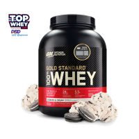 Optimum Nutrition Gold Standard 100% Whey Protein 5lb - Cookies &amp; Cream – เวย์โปรตีนไอโซเลต  มีส่วนผสมของ แอล กลูตามีน และบีซีเอเอ   เวย์โปรตีนคุณภาพสูงเสริมสร้างกล้ามเนื้อ  ฟื้นฟู-ซ่อมแซมกล้ามเนื้อ