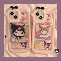 [Hot K] สร้อยข้อมือน่ารัก Sanrio Kuromi สร้อยข้อมือโทรศัพท์เคสสำหรับไอโฟน14 13 12 11 Pro Max การ์ตูนกันกระแทกปลอกนิ่ม Y2k ของขวัญเด็กผู้หญิง