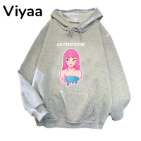 Viyaa เสื้อฮู้ด เสื้อแขนยาวอบอุ่น หลวมและสบาย ล้ำสมัย ทันสมัย คลาสสิค น่ารัก WWY230009K 41Z231009