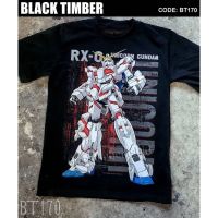 เสื้อยืดผู้ชาย   BT 170 RX-0 UNICORN GUNDAM เสื้อยืด ลายหนัง สกรีนลาย ผ้าหนา Movie BT Black Timber S M L XL XXL