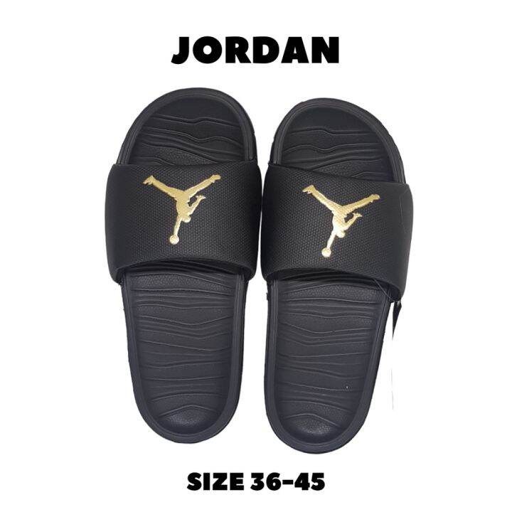 รองเท้าแตะ-jordan-จอร์แดน-size-36-45-สี-ดำ-ทอง