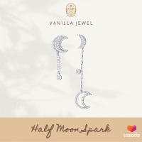 Vanilla Jewel ต่างหู เงินแท้ 925 Half Moon Spark ต่างหู สำหรับ ผิวแพ้ง่าย สำหรับคุณหรือเป็นของขวัญให้กับคนพิเศษ