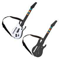 อุปกรณ์ควบคุมสัญญาณไวร์เลสแป้นเกมรูปกีตาร์พร้อมสายสำหรับ Nintendo Wii Guitar Hero Rock Band 3 2เกมที่ตกแต่ง