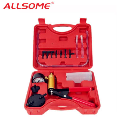 ALLSOME Car Auto Hand Held Vacuum Pump Brake Bleeder Adaptor Fluid Reservoir Tester Kit 2 in 1 Tool Kits HT1190