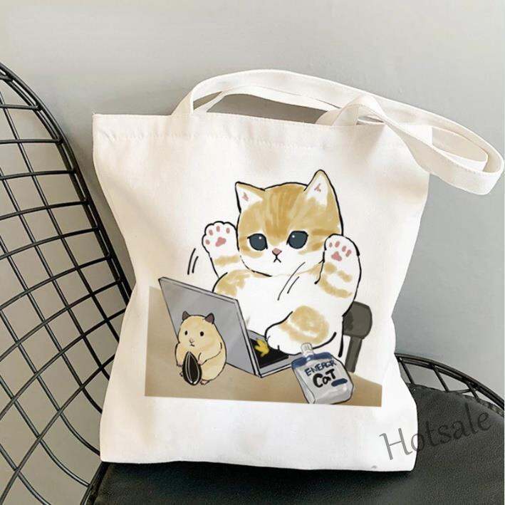 hot-sale-c16-cute-cat-print-personality-canvas-tote-bag-student-shoulder-bag-and-womens-casual-shopping-bag