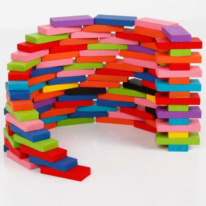 เด็กสีแยกสายรุ้งการเรียนรู้ไม้-domino-blocks-เด็ก-early-ของเล่นไม้เพื่อการศึกษา
