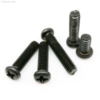 ❣۩ 50pcs M1 M1.2 M1.4 M1.6 M2 M2.5 M3 M3.5 M4 GB818 Miniature Small Black Carbon Steel Cross Phillips Pan Round Head Screw Bolt