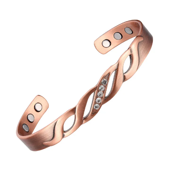 women copper bracelet bangle with 3000 Gauss with 6 pcs