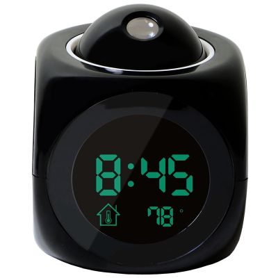 【Worth-Buy】 นาฬิกาเครื่องฉาย Led ดิจิตอล Lcd อเนกประสงค์พูดได้ด้วยเสียงสีดำ