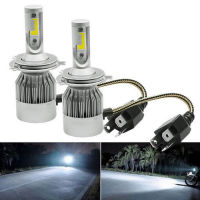 Buybuytech H4 COB LED Car Headlight Bulb Hi-Lo Beam 72W 7200LM 6000K Auto Headlamp 9v-36v